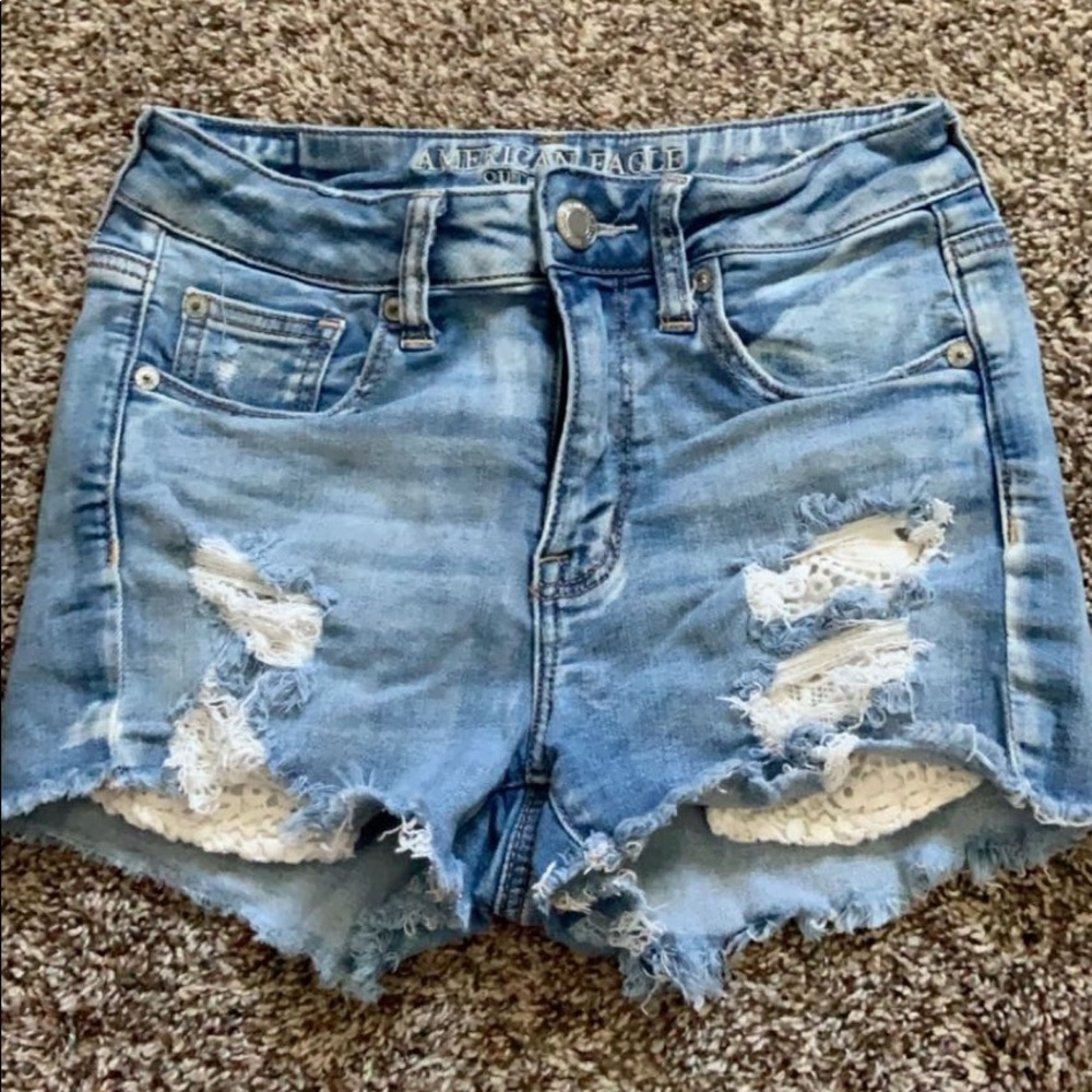 Size 4 (US) AE denim shorts with detailed pockets